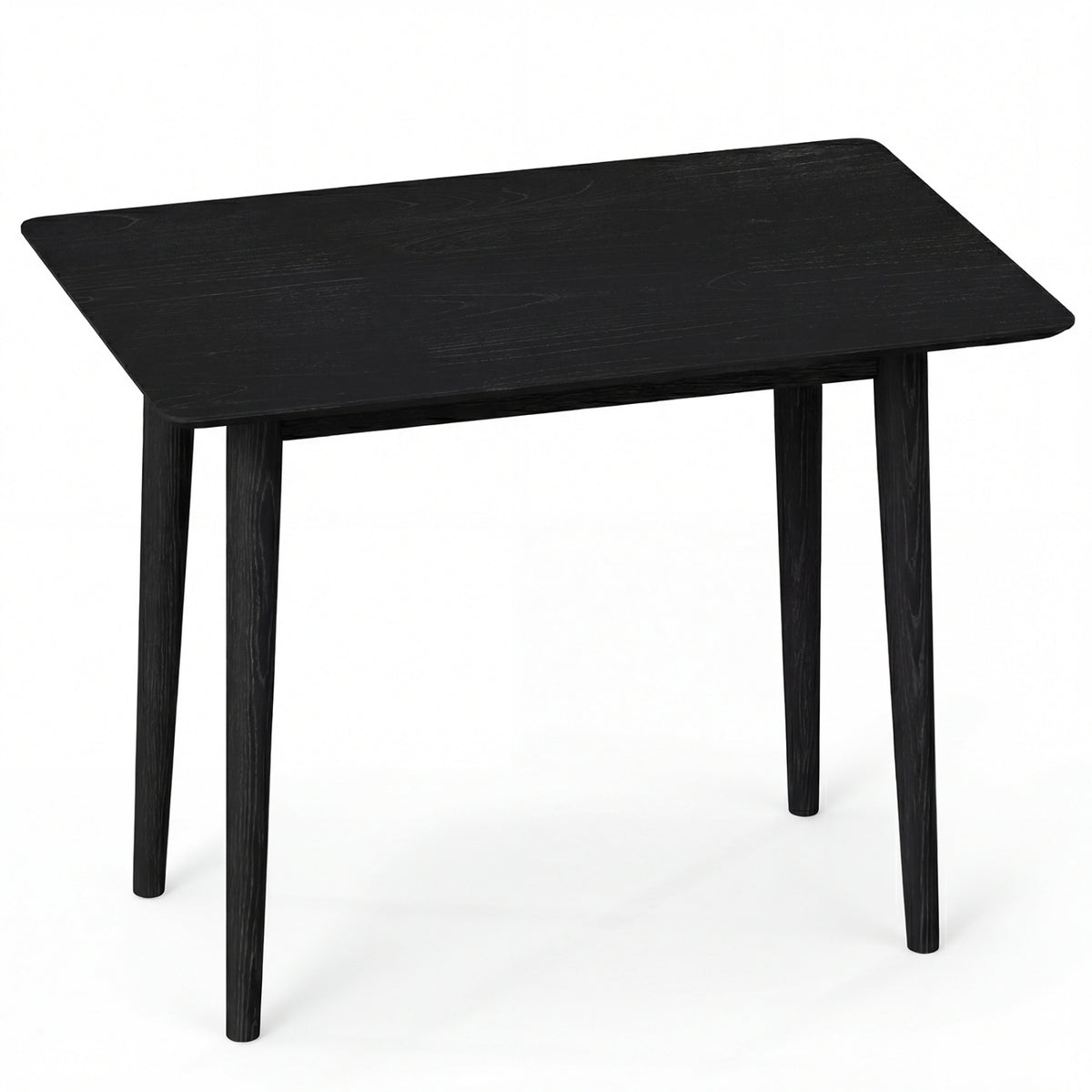 Rectangular Wooden Dining Table for 2-4 34 Inch Farmhouse Solid Wood Kitchen Table-Black