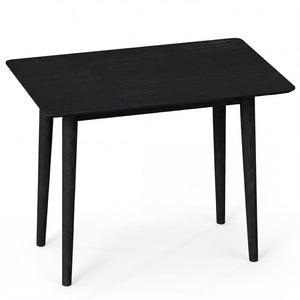 Rectangular Wooden Dining Table for 2-4 34 Inch Farmhouse Solid Wood Kitchen Table-Black