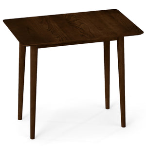 Rectangular Wooden Dining Table for 2-4 34 Inch Farmhouse Solid Wood Kitchen Table-Walnut