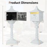 Retro Cast Aluminum Mailbox Security Postal Letter Box with Baffle Door-White