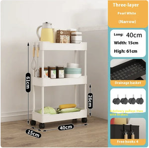 Multi-Tier Kitchen Floor Standing Storage Cart