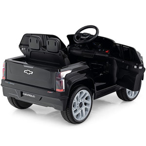 12V Ride on Car Truck Licensed Chevrolet with Remote Control Gift for 3+-Black