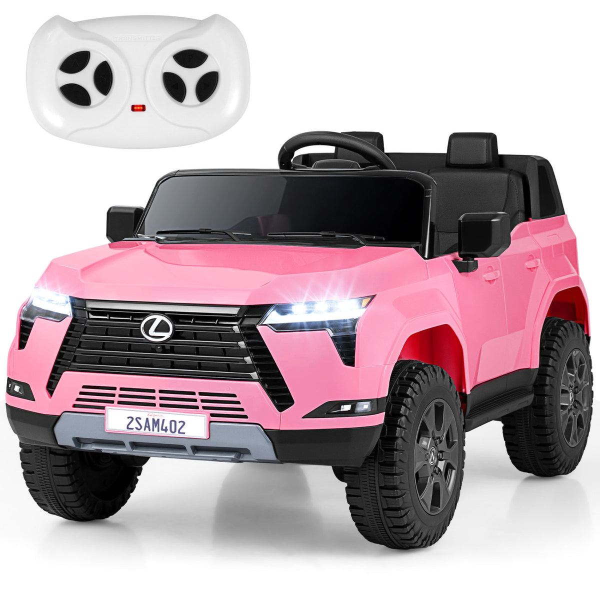 Ride on Car 24V 4WD Licensed LEXUS GX550 Electric Vehicle with Remote for Boys Girls Aged 3+-Pink