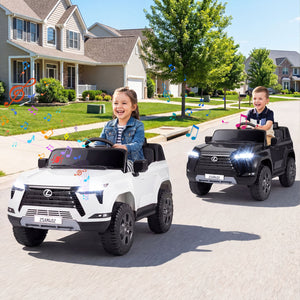 Ride on Car 24V 4WD Licensed LEXUS GX550 Electric Vehicle with Remote for Boys Girls Aged 3+-White