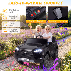Ride on Car 24V 4WD Licensed LEXUS GX550 Electric Vehicle with Remote for Boys Girls Aged 3+-Black