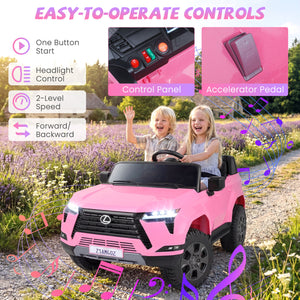 Ride on Car 24V 4WD Licensed LEXUS GX550 Electric Vehicle with Remote for Boys Girls Aged 3+-Pink