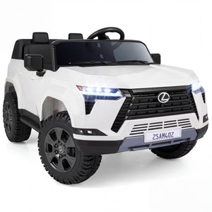Ride on Car 24V 4WD Licensed LEXUS GX550 Electric Vehicle with Remote for Boys Girls Aged 3+-White
