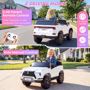 Ride on Car 24V 4WD Licensed LEXUS GX550 Electric Vehicle with Remote for Boys Girls Aged 3+-White