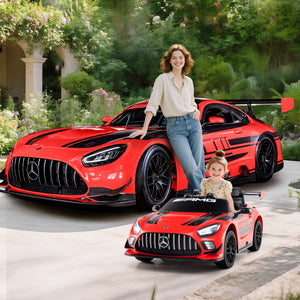12V Kids Ride-On Car Mercedes-AMG GT3 Licensed with Adjustable Speed-Red