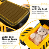 Ride on Push Car Bulldozer Digger Toy with Safety Helmet and Working Shovel
