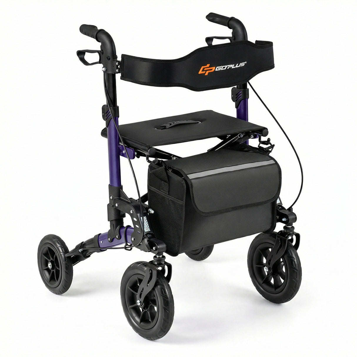 Rollator Walker for Seniors Folding Rolling Walker with Seat-Purple