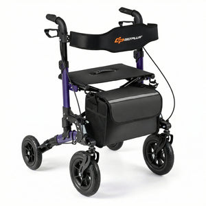Rollator Walker for Seniors Folding Rolling Walker with Seat-Purple