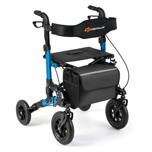 Rollator Walker for Seniors Folding Rolling Walker with Seat-Blue
