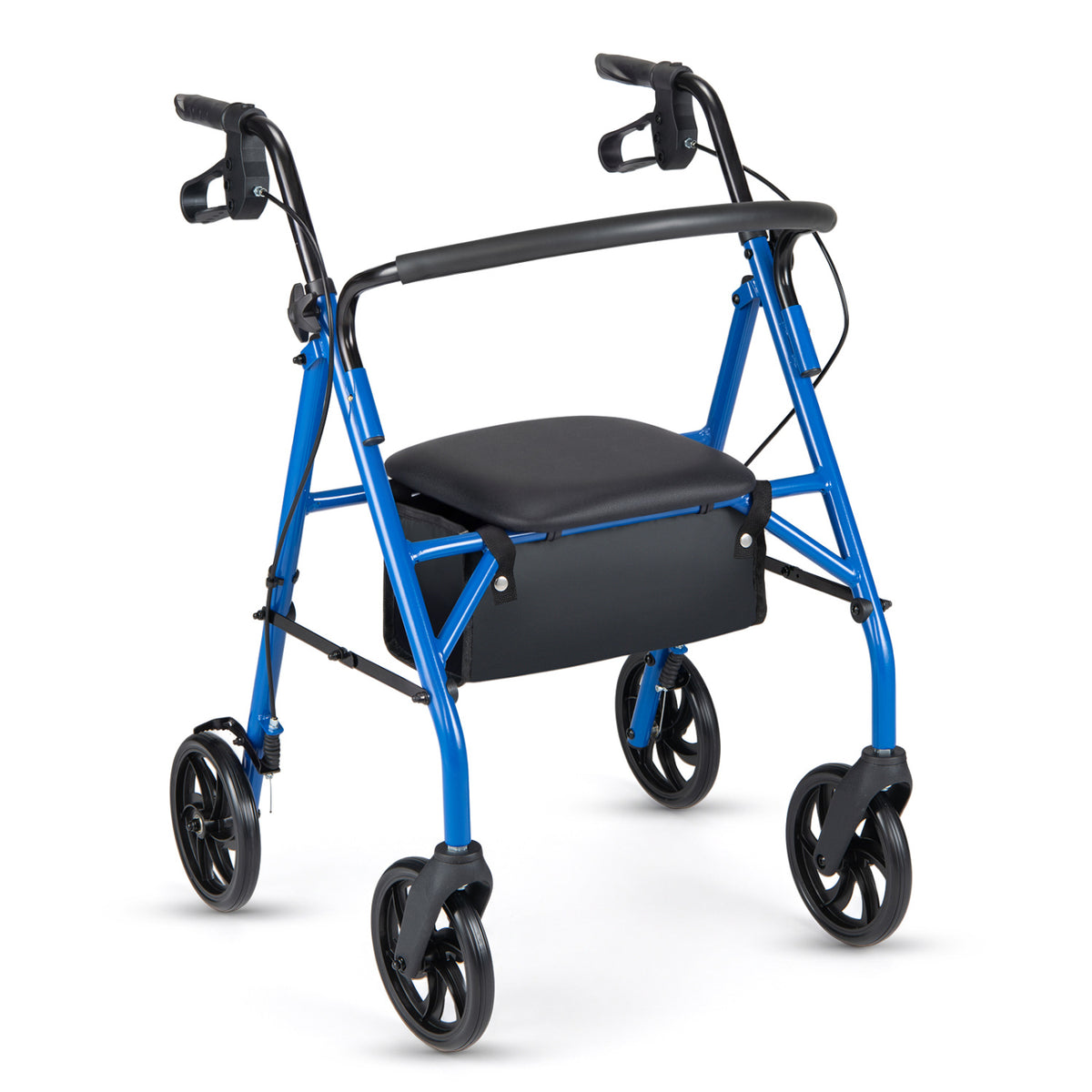 Rollator Walker with Seat and Height Adjustable Handles-Blue
