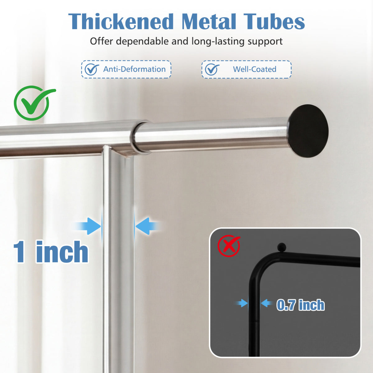 Rolling Clothes Rack Extendable Garment Stand for Hanging Clothes