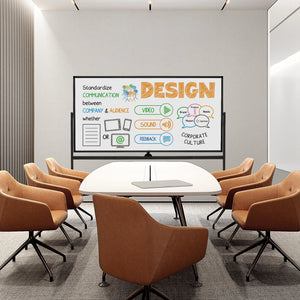 Rolling Double-Sided Magnetic Whiteboard on Wheels with Stand and Aluminum Alloy Frame-Black