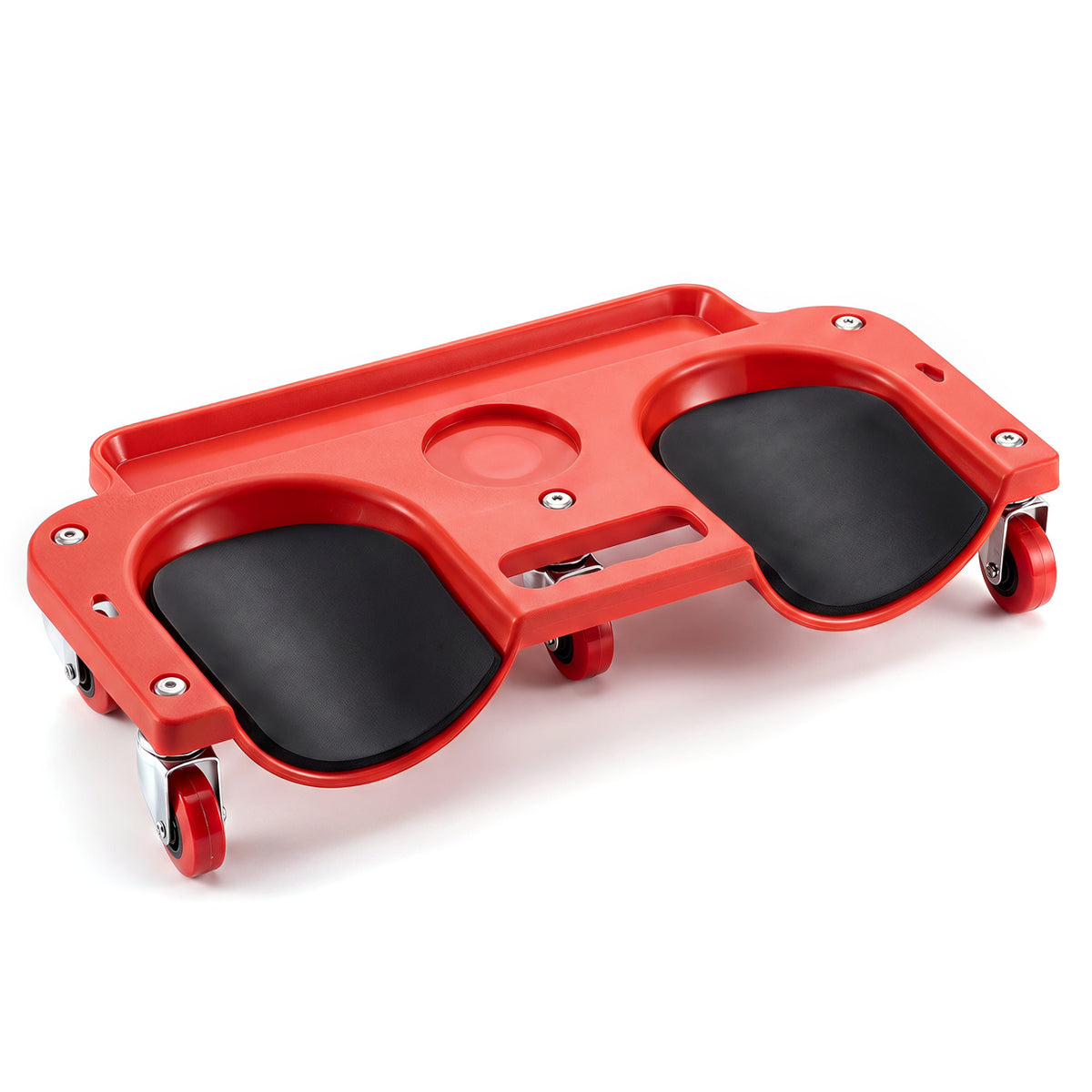 Rolling Knee Creeper with 360Â° Swivel Casters Lightweight Kneeling Pads-Red
