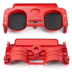 Rolling Knee Creeper with 360Â° Swivel Casters Lightweight Kneeling Pads-Red
