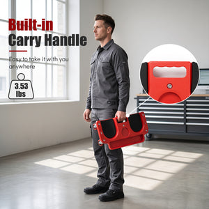 Rolling Knee Creeper with 360Â° Swivel Casters Lightweight Kneeling Pads-Red