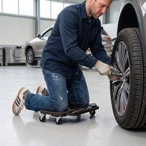 Rolling Knee Creeper with 360Â° Swivel Casters Lightweight Kneeling Pads-Black