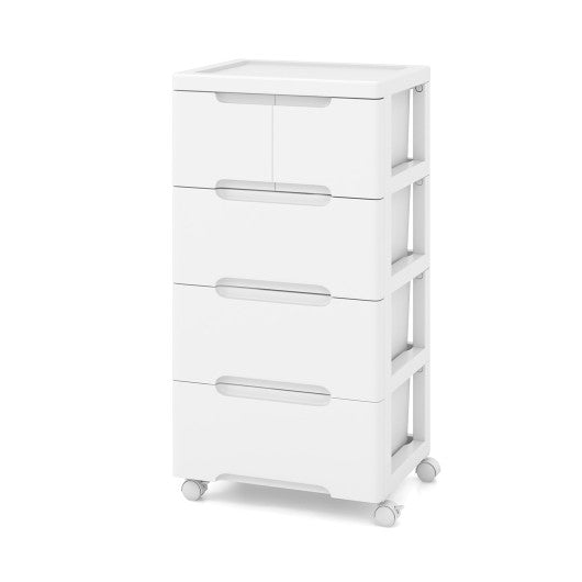 Rolling Storage Cabinet with Universal Wheels and 5/6/7 Drawers-5 Drawers