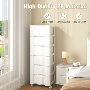 Rolling Storage Cabinet with Universal Wheels and 5/6/7 Drawers-7-Drawer