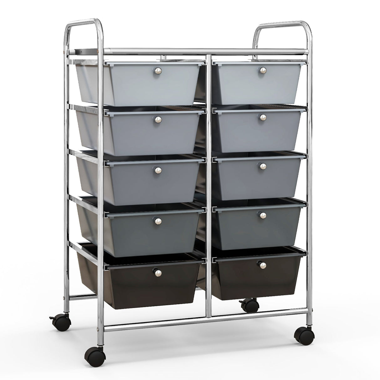 10-Drawer Rolling Storage Cart-Gray by DirectDeals