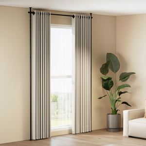 Room Divider Curtain Rod with Adjustable Floor to Ceiling Tension Rod No Drilling Required-Black