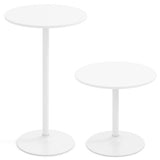 Round Bistro Table 40 Inch Bar Height Tall Coffee Cocktail Table-Set of 2