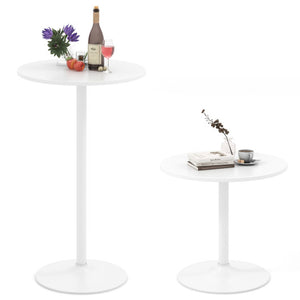 Round Bistro Table 40 Inch Bar Height Tall Coffee Cocktail Table-Set of 2