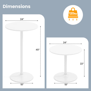 Round Bistro Table 40 Inch Bar Height Tall Coffee Cocktail Table-Set of 2