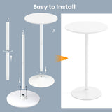 Round Bistro Table 40 Inch Bar Height Tall Coffee Cocktail Table-Set of 2