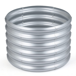 Round Galvanized Raised Garden Bed with Open-Ended Base-M