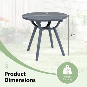 Round Patio Storage Side Table for Poolside and Balcony-1 piece