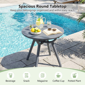 Round Patio Storage Side Table for Poolside and Balcony-1 piece