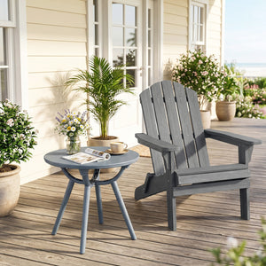 Round Patio Storage Side Table for Poolside and Balcony-set of 2