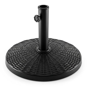 22 lbs Patio Resin Outdoor Umbrella Base with Wicker Style for Outdoor Use-Black