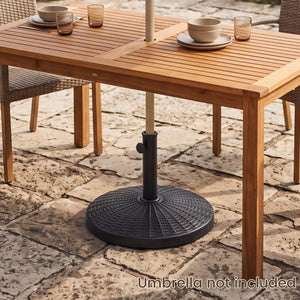 22 lbs Patio Resin Outdoor Umbrella Base with Wicker Style for Outdoor Use-Black