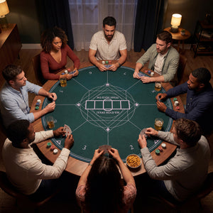 Round Poker Mat for Texas Hold'em 47" with Carrying Bag for 8-Player-Green