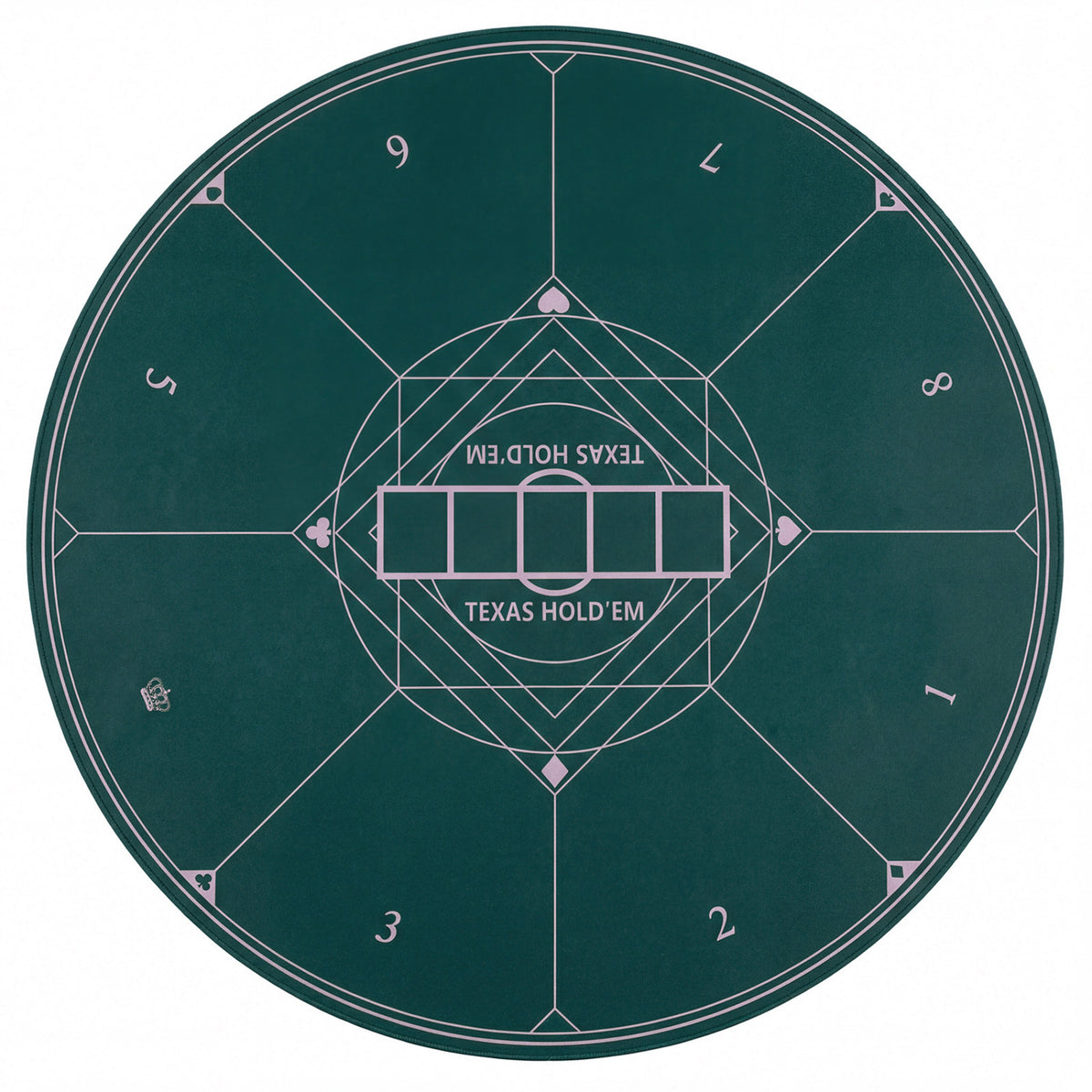 Round Poker Mat for Texas Hold'em 55 inch Portable Foldable Anti-Slip Rubber Base Table Layout-Green