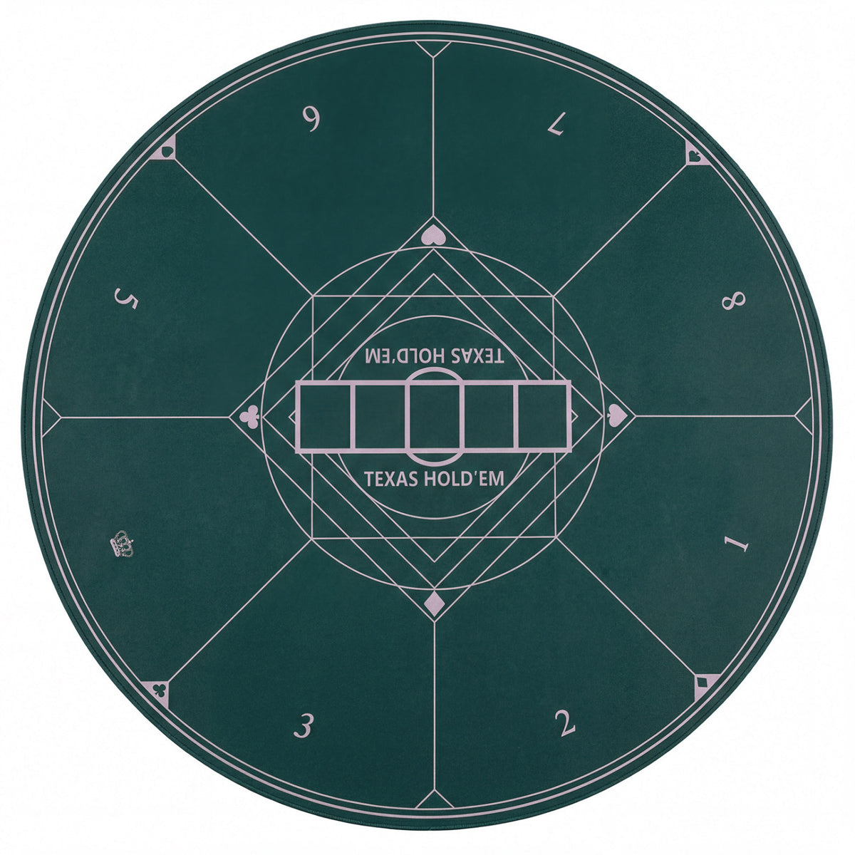 Round Poker Mat for Texas Hold'em 40 inch Portable Foldable Anti-Slip Rubber Base Table Layout-Green