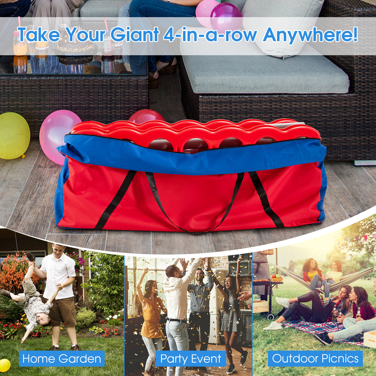 Giant 4-in-A-Row Storage Carrying Bag for Jumbo 4-to-Score Game Set Only Bag
