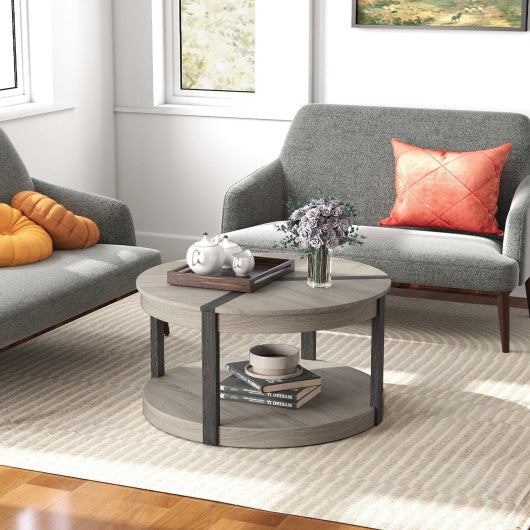 Computer Desktop Bookcase with 4 Cubbies and Open Back Compartment-Beige