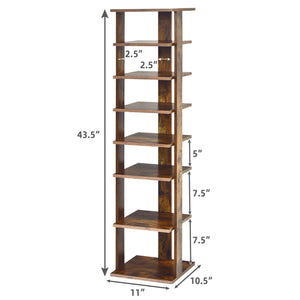 7-Tier Shoe Rack Practical Free Standing Shelves Storage Shelves-Black