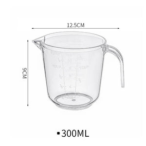 Transparent Measuring Cup with Scale and Whisk Handle for Baking and Cooking