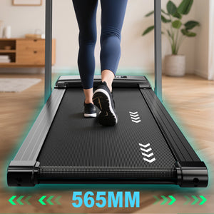 FYSIQ Foldable Treadmill for Home, 1-12 km/h, 3-in-1 Walking Pad with Dual LED Display, 12 Programmes and Remote Control,