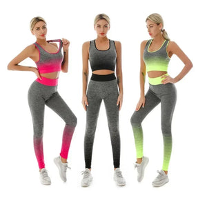 2-Piece Yoga Set with Elastic Sports Bra