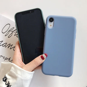 Ultra Thin Slim Fit Soft Grip Anti-Scratch Protective Cover Thicker Candy Phone Case for iPhone Soft Silicon Back Phone Cover for iPhone 12 13 Pro Max iphone Case
