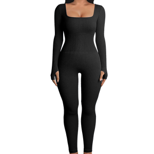 Sleek and Stylish  Ribbed Yoga Jumpsuit