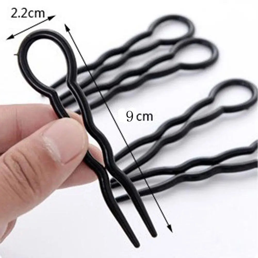 3 Pcs/Set Women Round Toe U Shaped Hair Pins and Clips Plastic Grips Convenient Simple Forks Hair Styling Tool Magic hairgrips